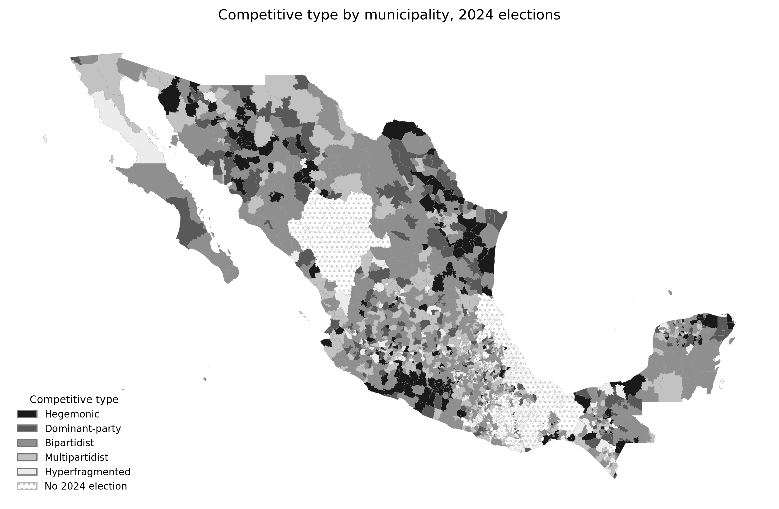 Map of municipal competitive types in Mexico